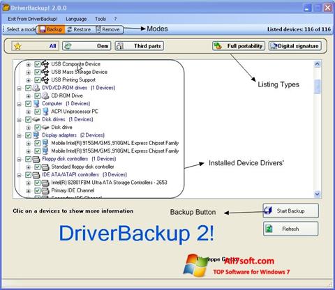 Skjermbilde Driver Backup Windows 7