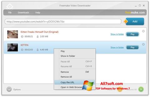 Skjermbilde Freemake Video Downloader Windows 7